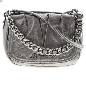 B.Makowsky Metallic Genuine Leather Crossbody Purse